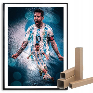 PLAKAT A3 29,7x42cm LIONEL MESSI PIŁKA Fan Wzory