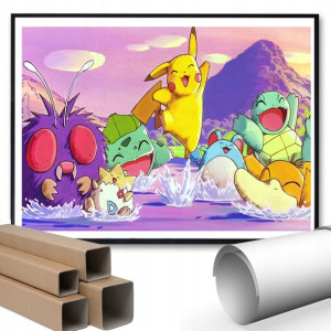 Plakat A3 42x29,7 cm POKEMON PIKACHU ASH TOP Wzory