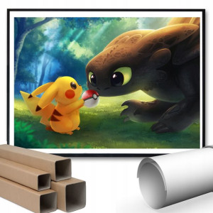 Plakat A3 42x29,7 Dla Fana PIKACHU Pokeball Wzory