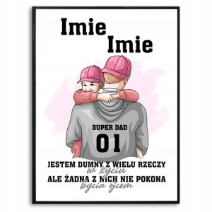 Plakat A3 Dzień Taty Dumny Ojciec Twoje Imię Wzory