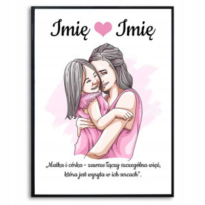 Plakat A3 na DZIEŃ MAMY PREZENT TWOJE IMIĘ Wzory