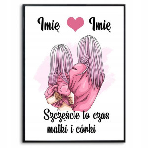 Plakat A3 na DZIEŃ MATKI PREZENT TWOJE IMIĘ Wzory