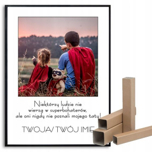 Plakat A3 Tata Superbohater Personalizowany Wzory