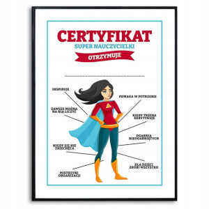 PLAKAT OZDOBNY A3 Dzień Nauczyciela Certyfikat Wz
