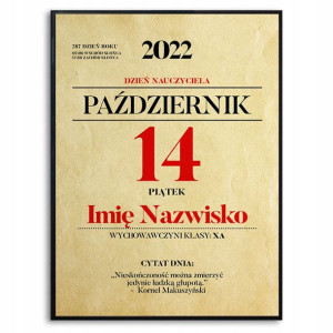 PLAKAT OZDOBNY A3 Dzień Nauczyciela Wychowawca Wz