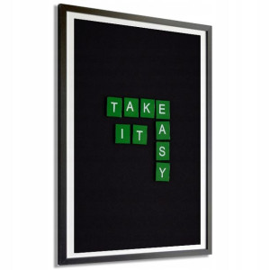 PLAKAT XXL 140x100cm Czarne Tło TAKE IT EASY Wzory