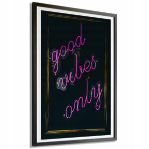 PLAKAT XXL 140x100cm Neon Napis Good Vibes Wzory
