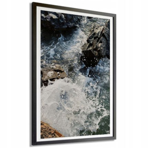 PLAKAT XXL 140x100cm Woda Kamienie Wodospad Wzory