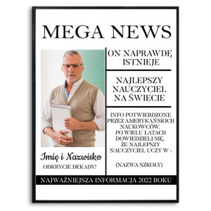 PLAKAT 32x44,5 Prezent dla NAUCZYCIELA Własne IMIĘ