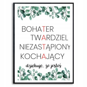 PLAKAT Obraz na Dzień TATY Dyplom Wzory 32x44,5