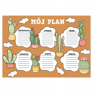 PLAN LEKCJI 15x10,5cm Chłopaka Ucznia Planer Wzory