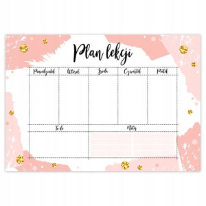 PLAN LEKCJI 15x10,5cm Szkoła Zajęcia Zadania Wzory
