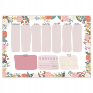 PLAN LEKCJI 30x21cm Boho Pastel Tydzień TOP Wzory