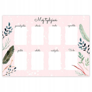 PLAN LEKCJI 40x28cm Dziewczyny Uczeń Planer Wzory