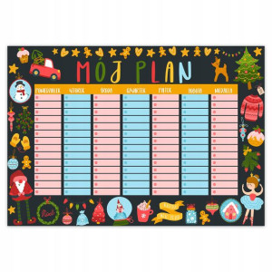 PLAN LEKCJI 40x28cm Planer Zajęcia Tydzień Wzory