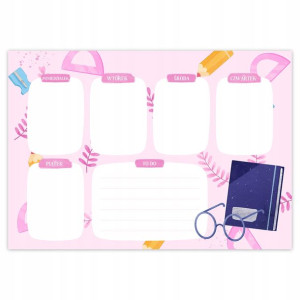 PLAN LEKCJI 40x28cm Różowy Przybory Szkolne Wzory