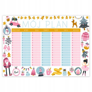PLAN LEKCJI 40x28cm Tydzień Zajęcia Różne Wzory