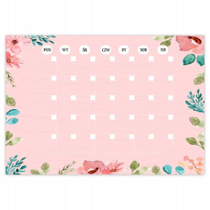 PLAN LEKCJI 50x35cm Zajęcia Zadania Kwiaty Wzory