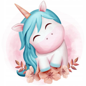 Duża NAKLEJKA na Ścianę dla DZIECI UNICORN 60x120