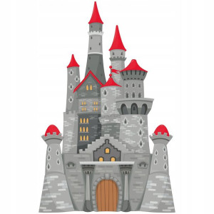 Duża NAKLEJKA na Ścianę dla DZIECI Zamek 60x120