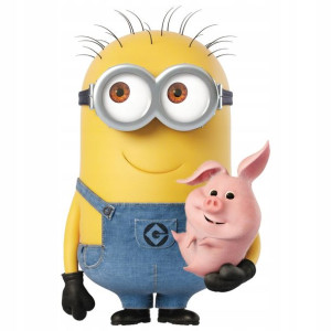 NAKLEJKA Duża na Ścianę MINIONS FREND 100x71 cm
