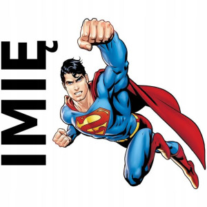 NAKLEJKA NA ŚCIANĘ 120cm dla Dziecka IMIĘ SUPERMAN