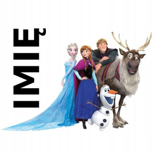 Naklejka Na Ścianę 120cm Xl Imię Olaf Elsa Anna