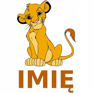 Naklejka Na Ścianę 120cm Xl Imię Simba Król Lew