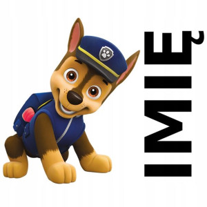 NAKLEJKA NA ŚCIANĘ 120x99 Psi Patrol Chase IMIĘ