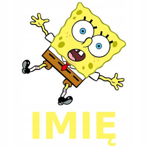 NAKLEJKA na Ścianę dla DZIECI SPOGEBOB Imię 60x120