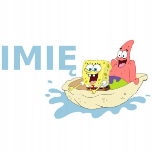 NAKLEJKA na Ścianę dla DZIECI SPOGEBOB Imię 60x120