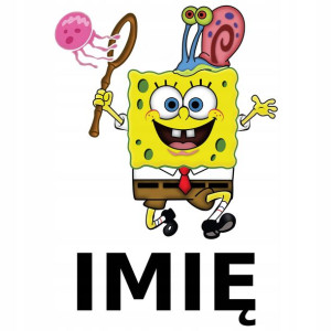 NAKLEJKA na Ścianę dla DZIECI SPOGEBOB Imię 60x120