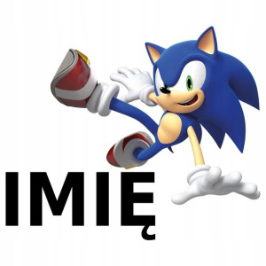 NAKLEJKA NA ŚCIANĘ DZIECI 120x100 Sonic Sonik IMIĘ