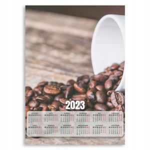 2023 KALENDARZ na ŚCIANĘ 50x70cm ZIARNA KAWA Wzory