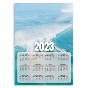 2023 Kalendarz Ścienny Plakat 50x70 Surfing Wzory