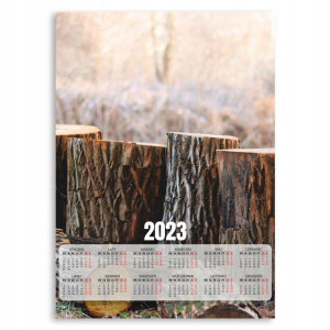 2023 Kalendarz Ścienny Plakat 50x70cm Drewno Wzory