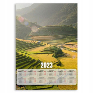 Kalendarz 2023 Plakatowy 50x70cm Pola Ryżowe Wzory