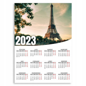KALENDARZ 2023 ROK 50x70 cm PLAKATOWY Eiffel Wzory