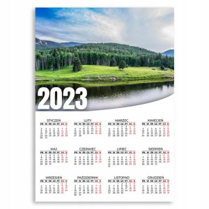 KALENDARZ 2023 ROK 50x70 cm PLAKATOWY Las Wzory