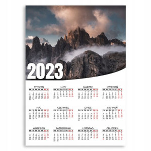 KALENDARZ 2023 ROK 50x70cm PLAKATOWY Góry Wzory