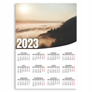 KALENDARZ 2023 ROK ŚCIENNY 50x70 cm Mgliste Wzory