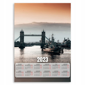 KALENDARZ 2023 Ścienny 50x70cm LONDON BRIDGE Wzory