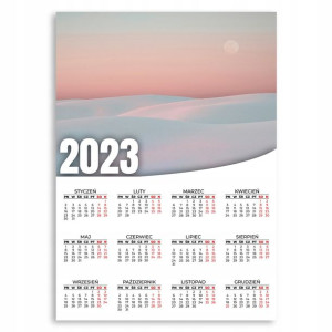 KALENDARZ PLAKATOWY 2023 ROK 50x70 cm Śnieg Wzory