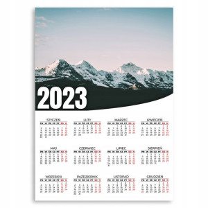 KALENDARZ ŚCIENNY 2023 50x70 DUŻY Śnieżne Wzory