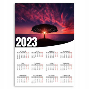 KALENDARZ ŚCIENNY 2023 Plakat 50x70 Wzory DRZEWO
