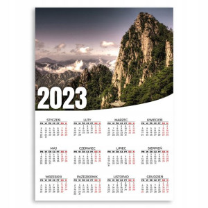 KALENDARZ ŚCIENNY 2023 ROK 50x70 cm Wulkan Wzory