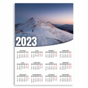 KALENDARZ ŚCIENNY 2023 ROK 50x70 cm Zima Top Wzory