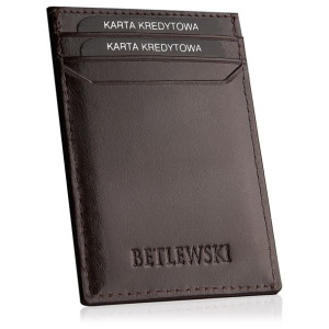 BETLEWSKI skórzane etui na karty płatnicze skóra naturalna