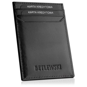 BETLEWSKI etui na karty banknoty skóra naturalna