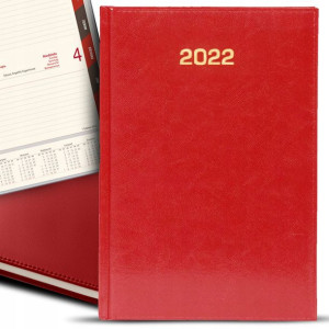 Kalendarz Planer CZERWONY Książkowy A5 2023 Rok